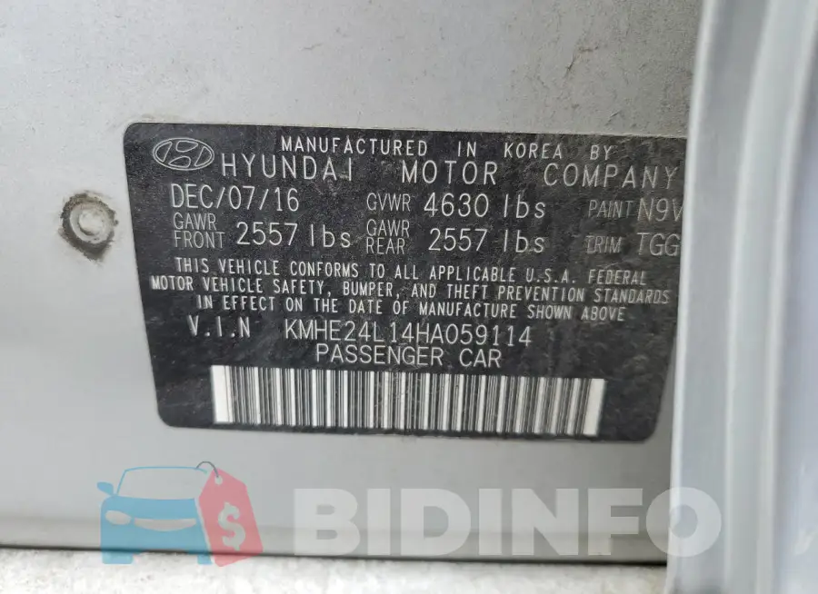 KMHE24L14HA059114 Photo# 12