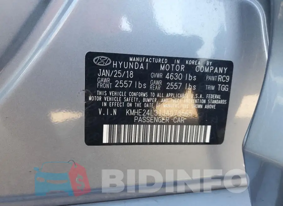 KMHE24L31JA078565 Photo# 12