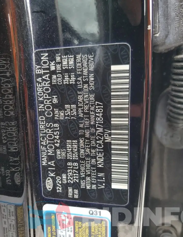 KNDETCA27M7184817 Photo# 14