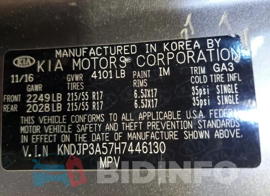 KNDJP3A57H7446130 Photo# 13