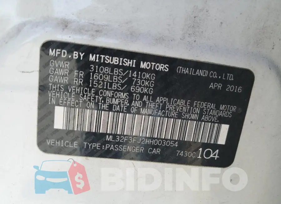 ML32F3FJ2HH003054 Photo# 12
