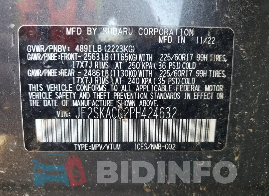 JF2SKACC2PH424632 Photo# 12