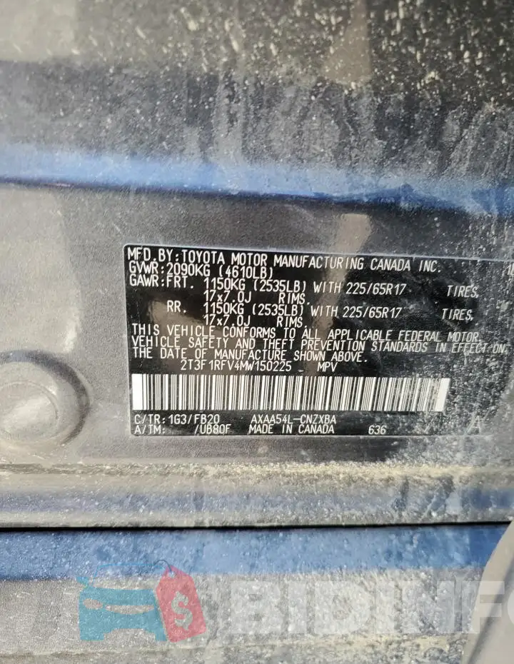 2T3F1RFV4MW150225 Photo# 14