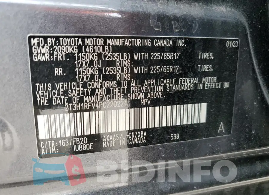 2T3H1RFV4PC220224 Photo# 14
