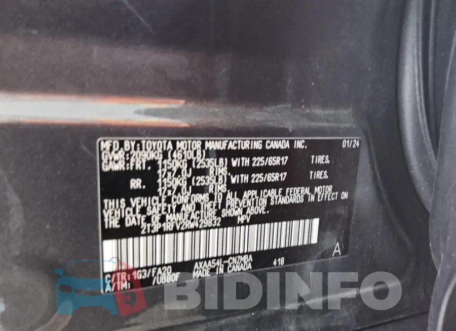 2T3P1RFV2RW429832 Photo# 13