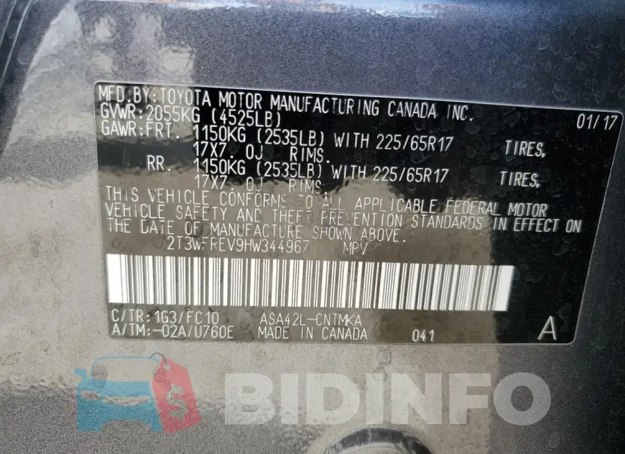 2T3WFREV9HW344967 Photo# 14