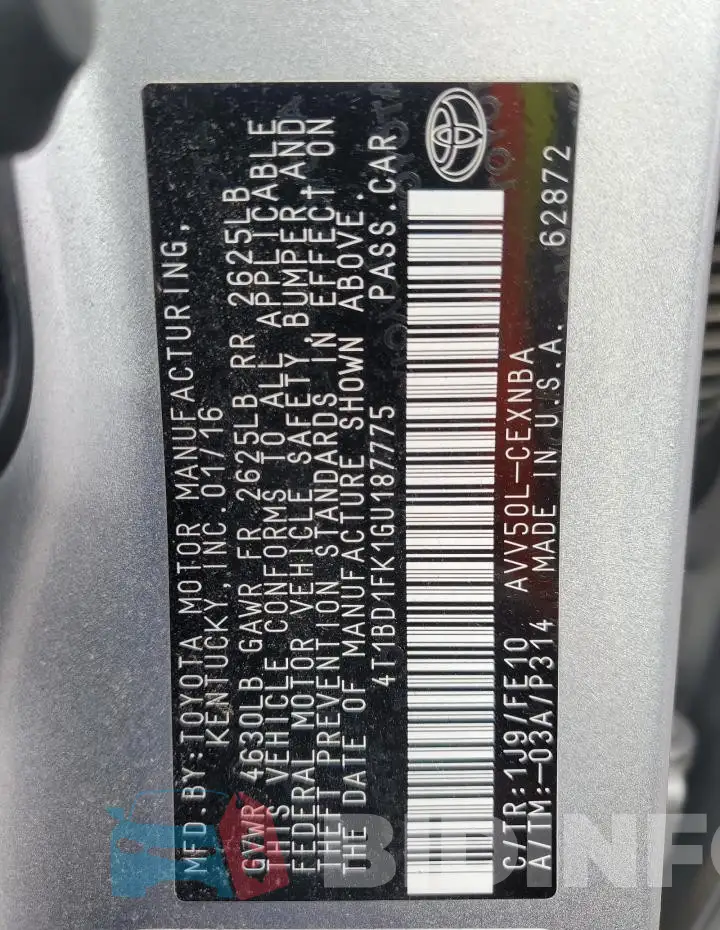 4T1BD1FK1GU187775 Photo# 12
