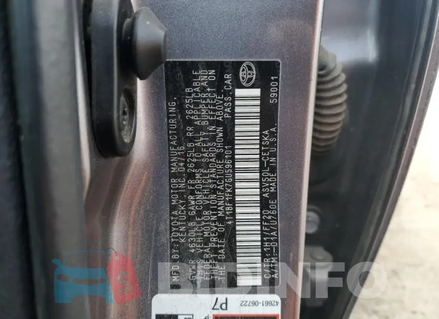 4T1BF1FK7GU596101 Photo# 12
