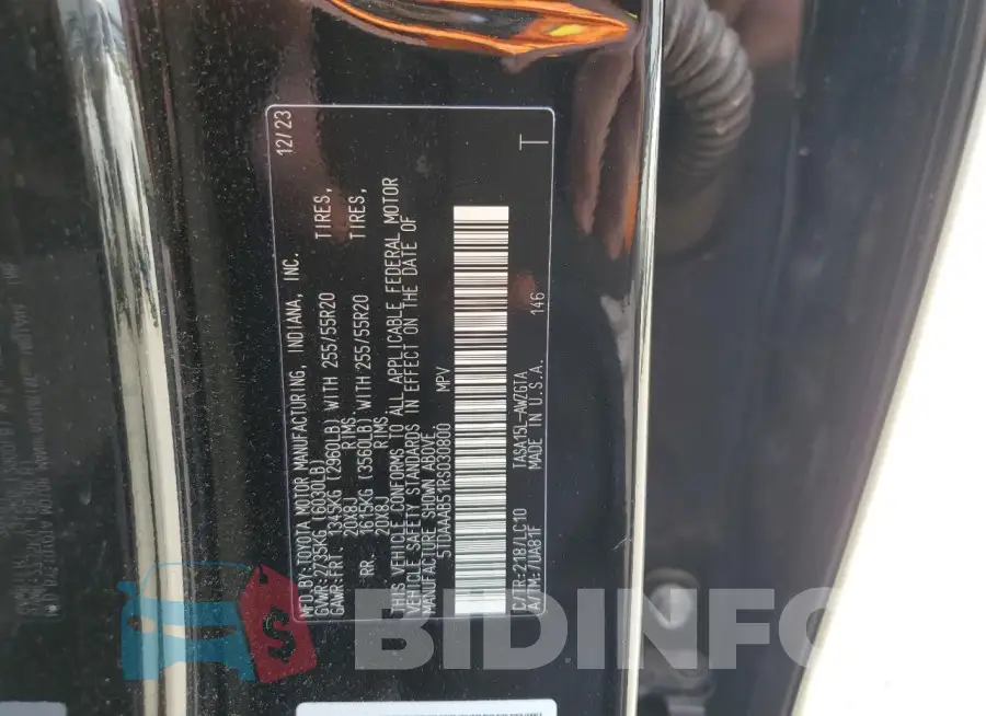 5TDAAAB51RS030800 Photo# 13