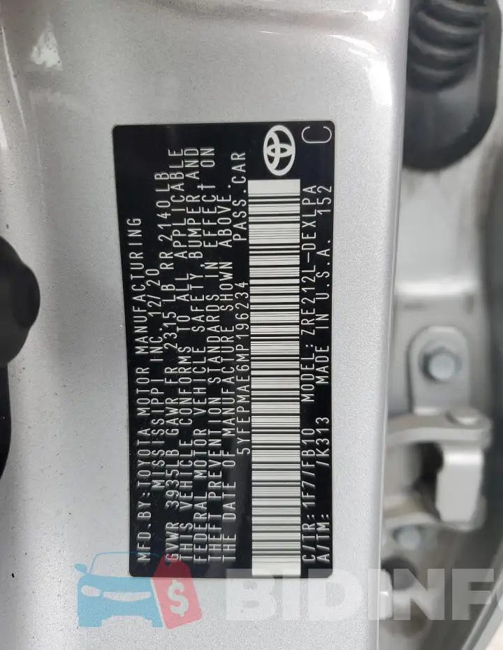 5YFEPMAE6MP196234 Photo# 12