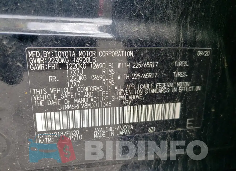 JTMM6RFV8MD011348 Photo# 13