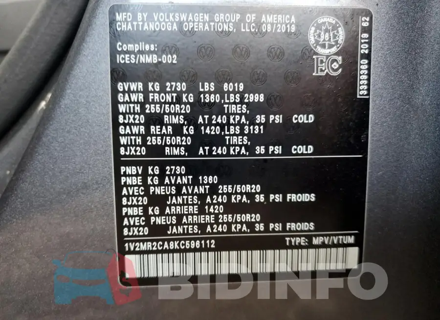 1V2MR2CA8KC596112 Photo# 13