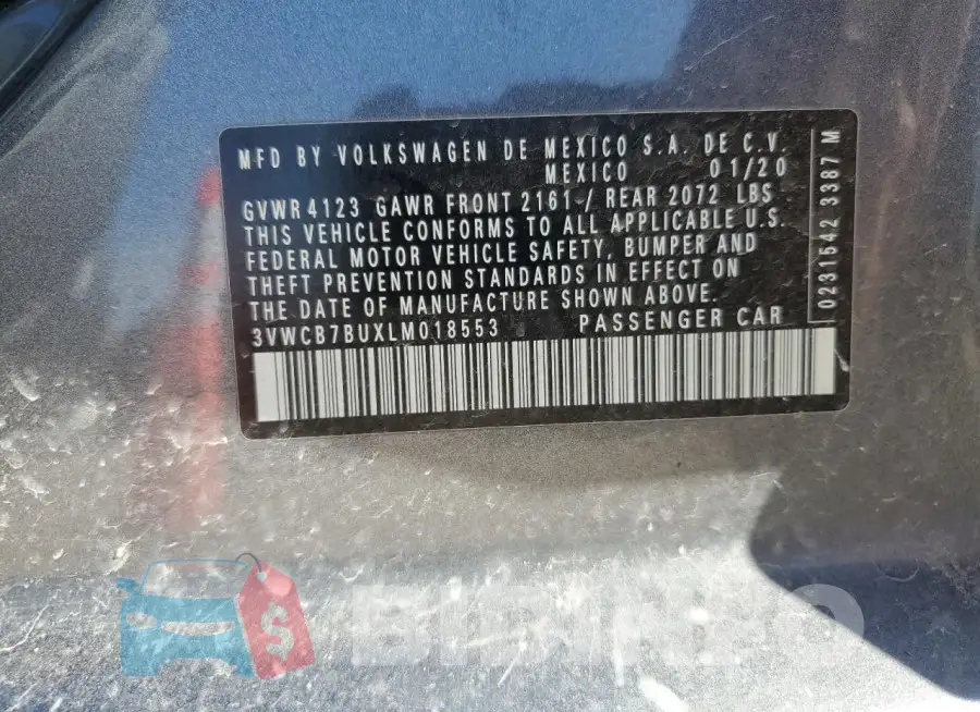 3VWCB7BUXLM018553 Photo# 12
