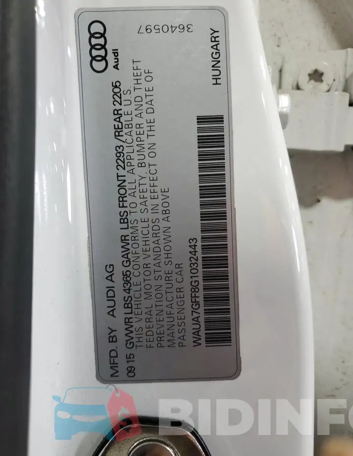WAUA7GFF8G1032443 Photo# 12