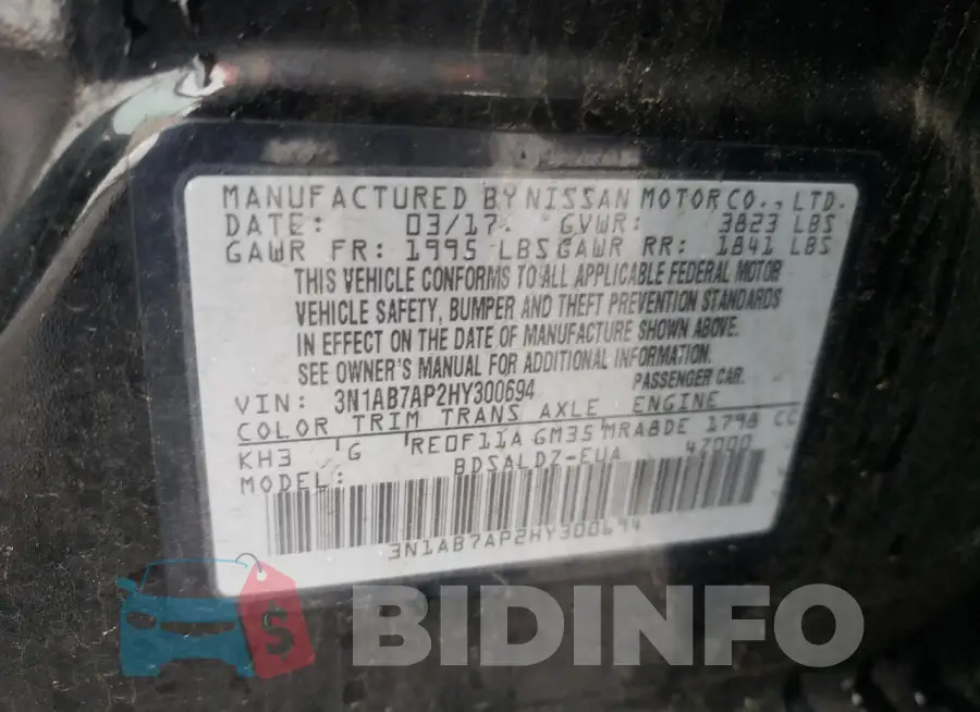 3N1AB7AP2HY300694 Photo# 12