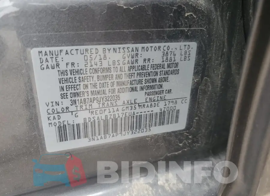 3N1AB7AP9JY322035 Photo# 12