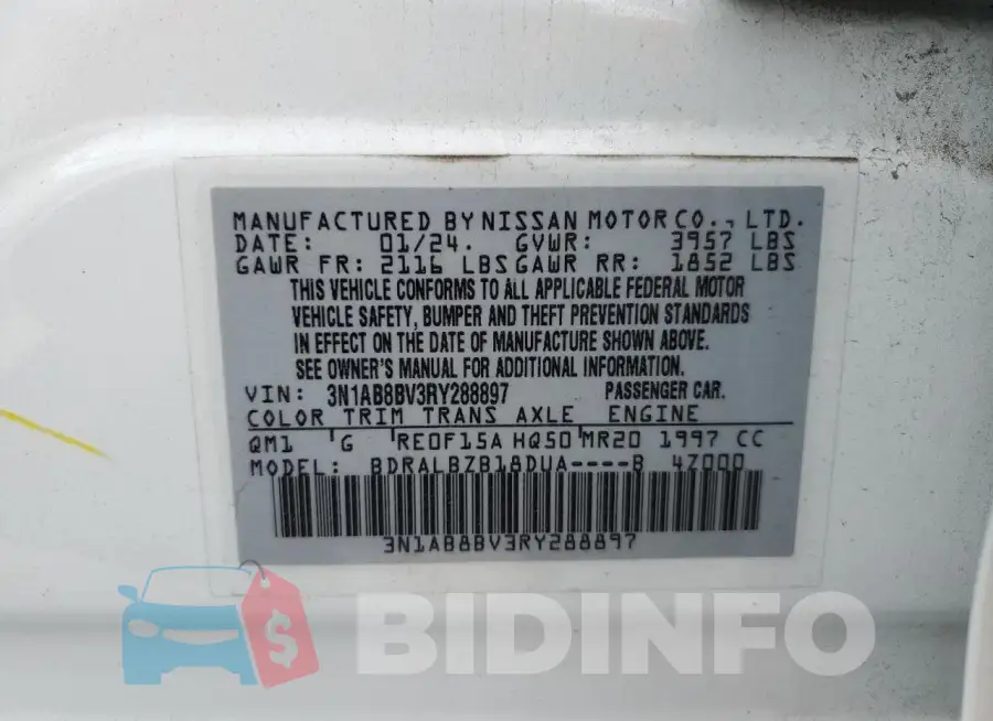 3N1AB8BV3RY288897 Photo# 12