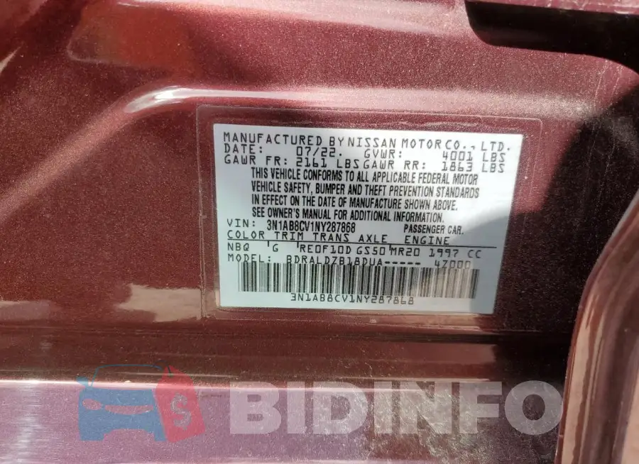 3N1AB8CV1NY287868 Photo# 12