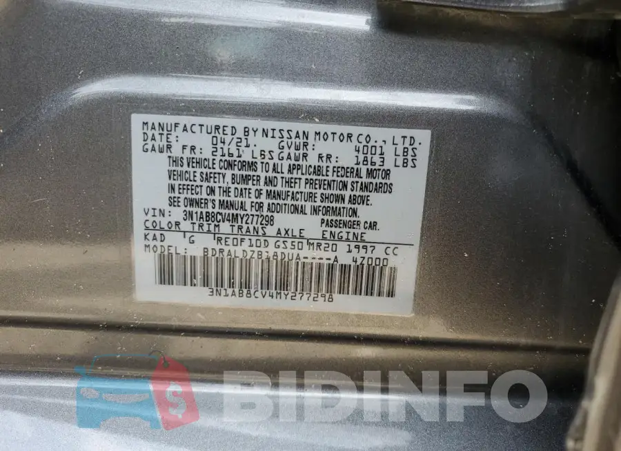 3N1AB8CV4MY277298 Photo# 12