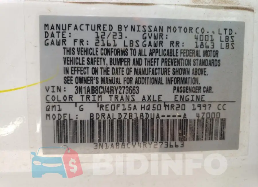 3N1AB8CV4RY273663 Photo# 12