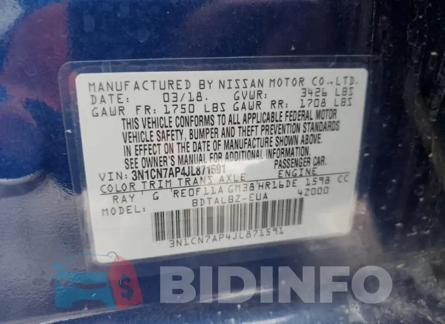 3N1CN7AP4JL871591 Photo# 12