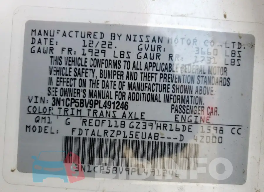 3N1CP5BV9PL491246 Photo# 13