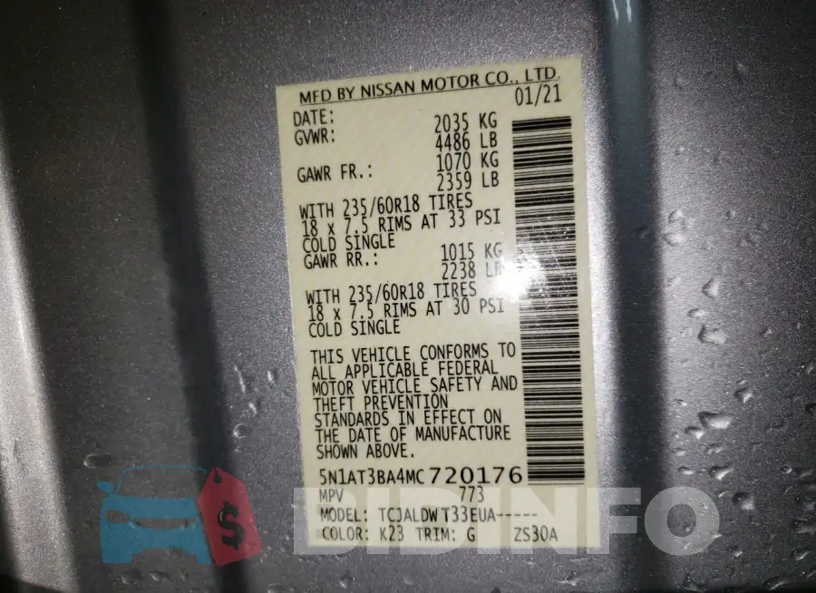 5N1AT3BA4MC720176 Photo# 13