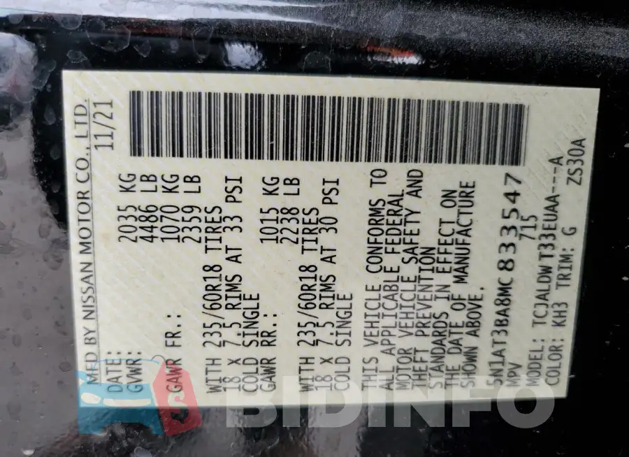 5N1AT3BA8MC833547 Photo# 12