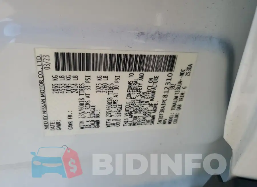 5N1BT3BA3PC812310 Photo# 14