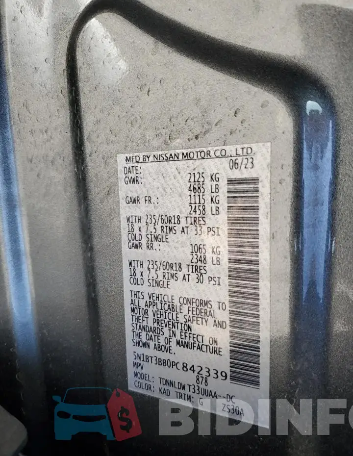 5N1BT3BB0PC842339 Photo# 13