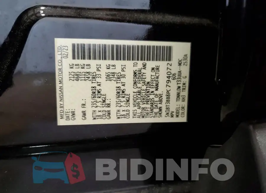 5N1BT3BB8PC794072 Photo# 13
