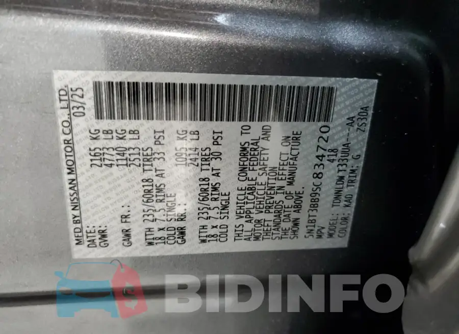 5N1BT3BB9SC834720 Photo# 13