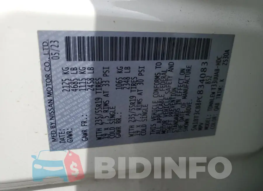 5N1BT3CB8PC834083 Photo# 14
