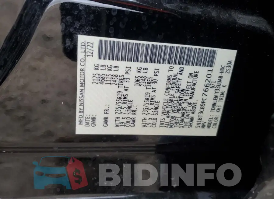5N1BT3CB9PC766201 Photo# 14