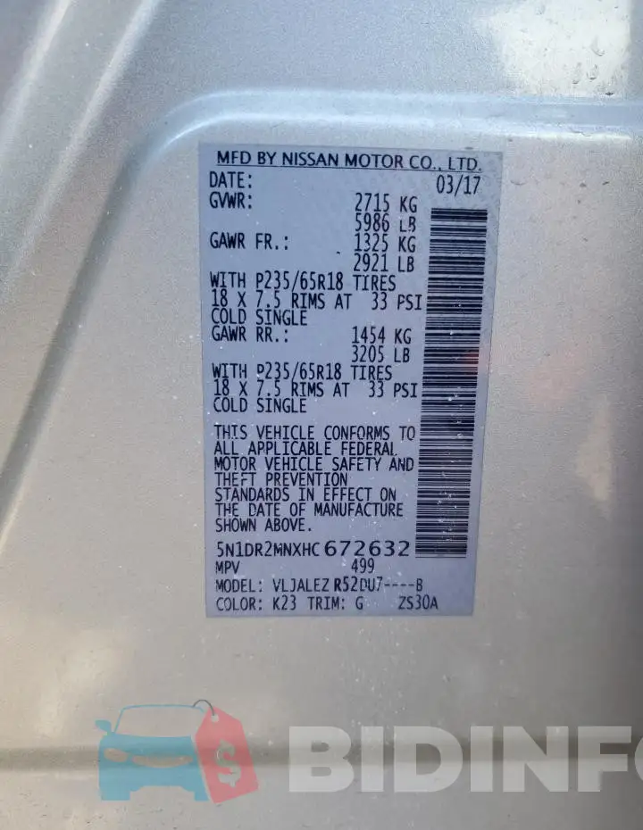 5N1DR2MNXHC672632 Photo# 14