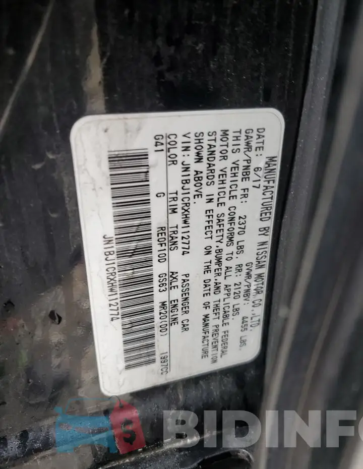JN1BJ1CRXHW112774 Photo# 14