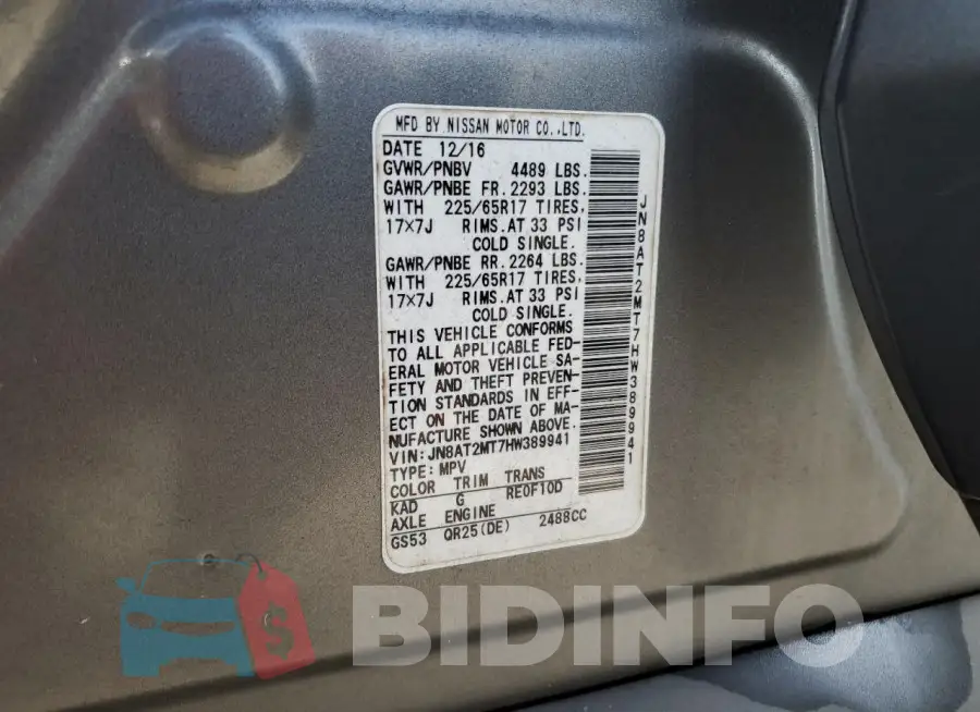 JN8AT2MT7HW389941 Photo# 14