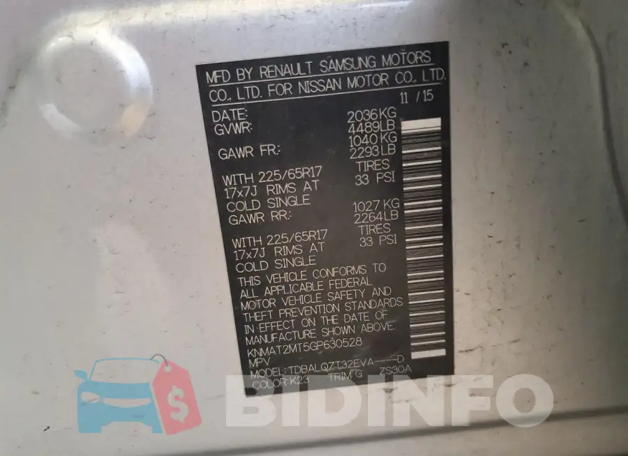 KNMAT2MT5GP630528 Photo# 13
