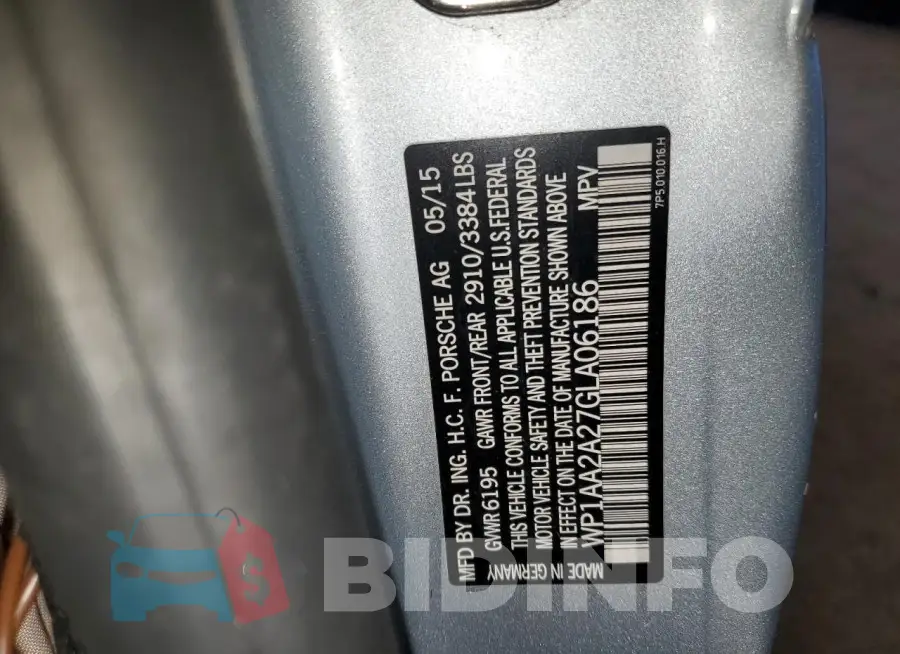 WP1AA2A27GLA06186 Photo# 13