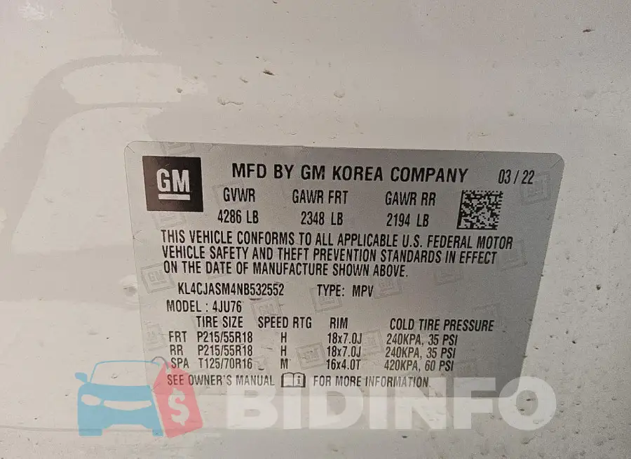 KL4CJASM4NB532552 Photo# 13