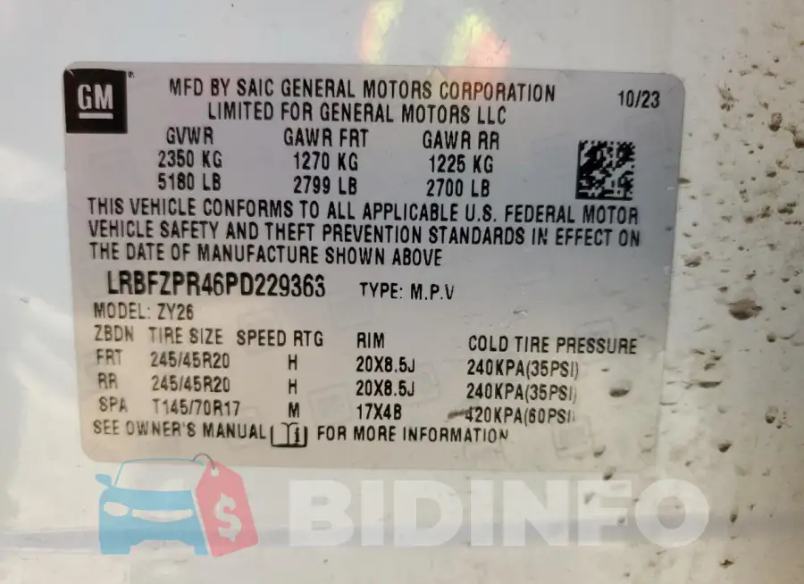 LRBFZPR46PD229363 Photo# 12