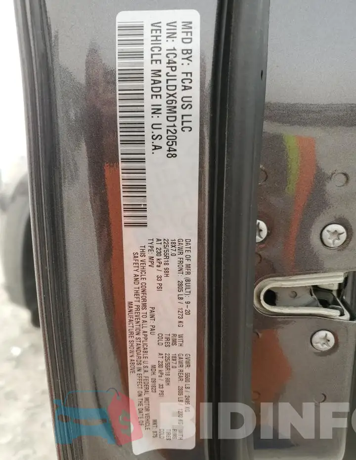 1C4PJLDX6MD120548 Photo# 13