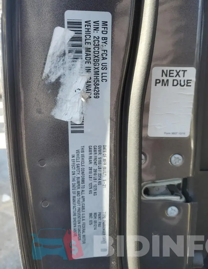 2C3CDXBGXMH584269 Photo# 12