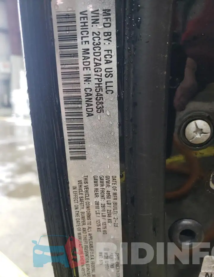 2C3CDZAG7PH545835 Photo# 12