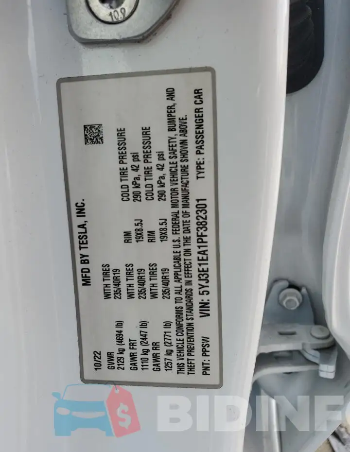 5YJ3E1EA1PF382301 Photo# 12