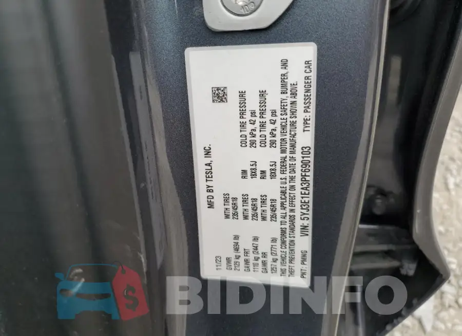 5YJ3E1EA3PF690103 Photo# 13