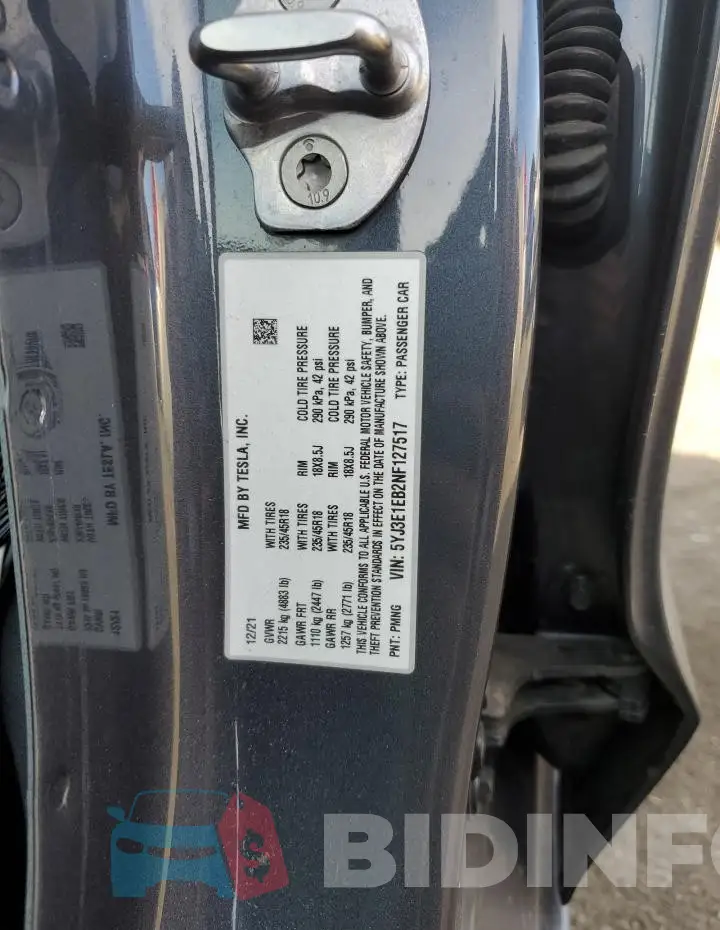 5YJ3E1EB2NF127517 Photo# 13