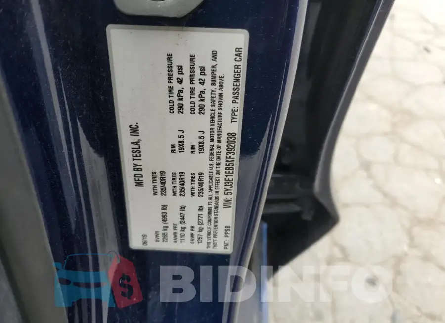 5YJ3E1EB5KF392038 Photo# 12
