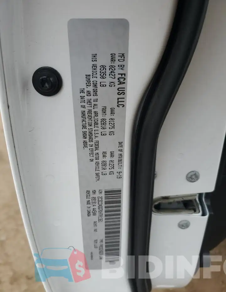 2C3CCAGG7KH701361 Photo# 12