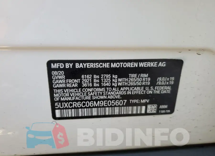 5UXCR6C06M9E05607 Photo# 12